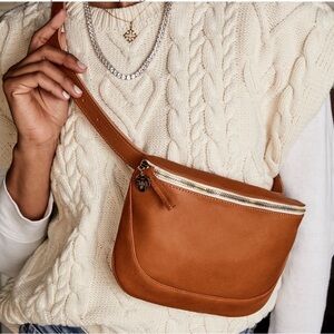 Clare V tan leather fanny pack